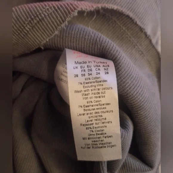 Boohoo Brand Acid Wash Ribbed Contour Seam Gray Top Plus Size 24 - Picture 6 of 6